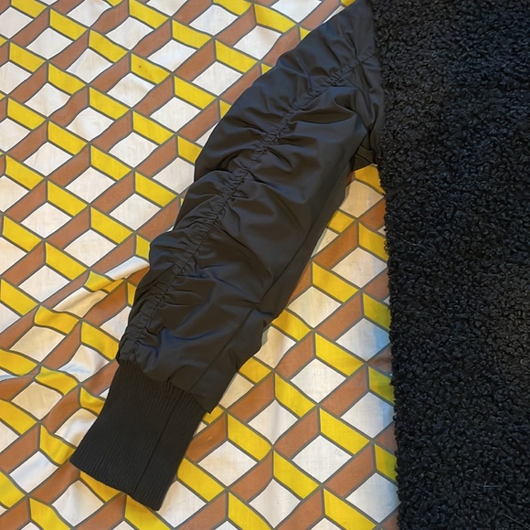 Womens NVLT Berber Fleece Black MidLength Zip Up Coat Large Fashion Buckle Neck - Picture 10 of 15